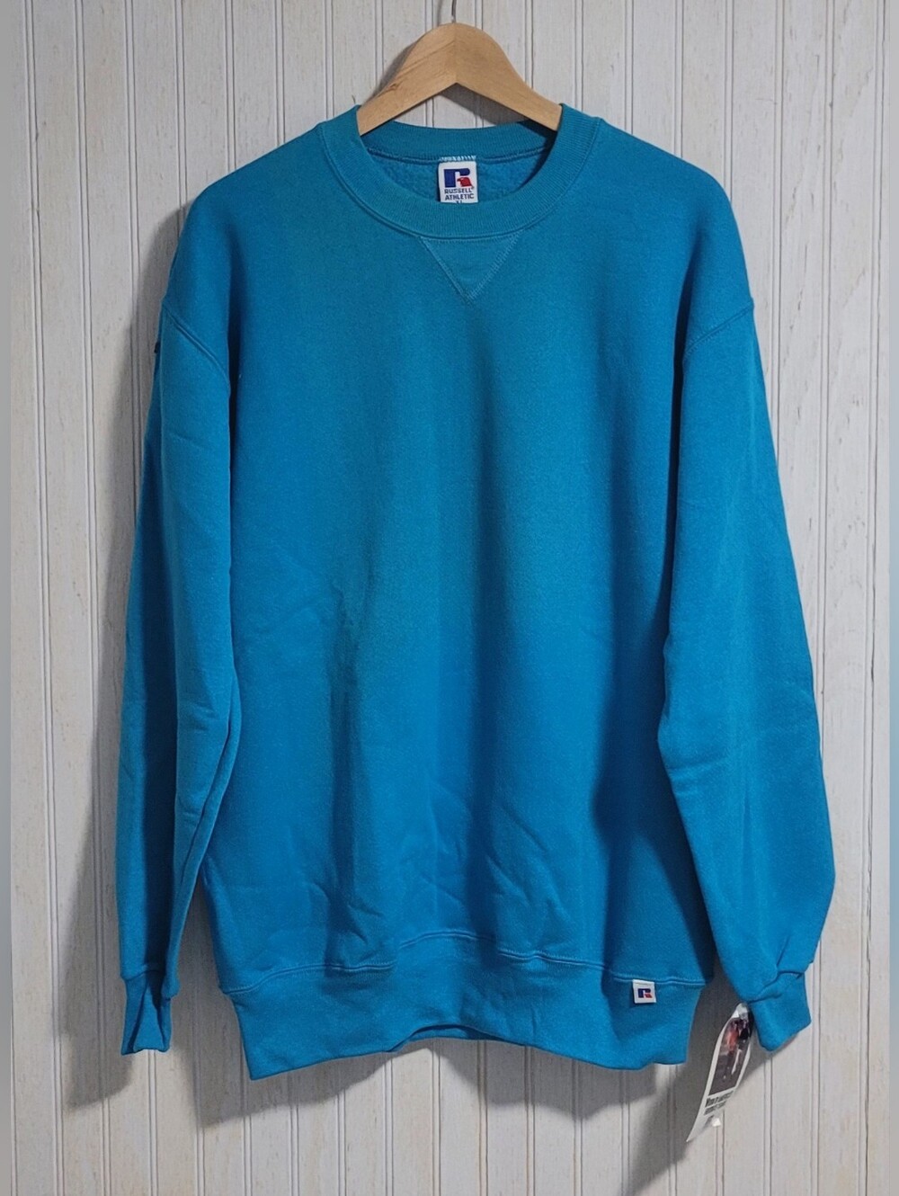 NWT Vintage 90s Russell Athletic Crewneck Sweatshirt Turquoise Blue Size XL